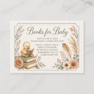 Cartão De Informações Livros para Chuveiro/Bebê Pato Card
