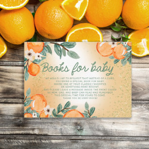 Cartão De Informações Livros para laranja bebê Folhas verdes Pequeno Fof
