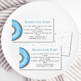 Cartão De Informações Livros Para O Bebê Azul Rosquinha Bebê