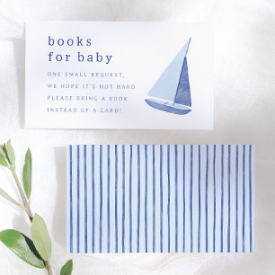 Cartão De Informações Livros para o Bebê Barco à Vela Italiano Azul Chur