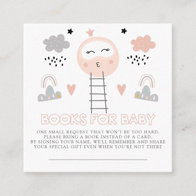 Cartão De Informações Livros para o Bebê Caminho para a Lua (Frente)