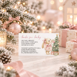 Cartão De Informações Livros para o Bebê Churras de Natal Coelho Baby Sh