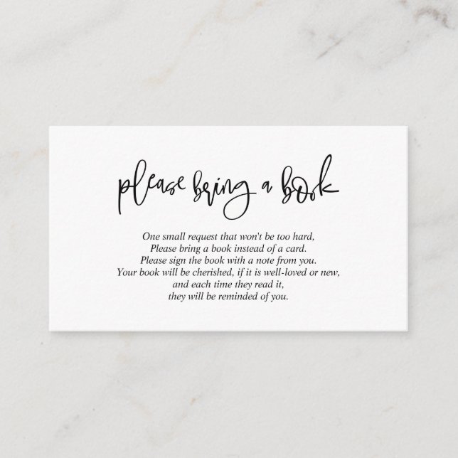 Cartão De Informações Livros para o bebê, Creative Black Script (Frente)