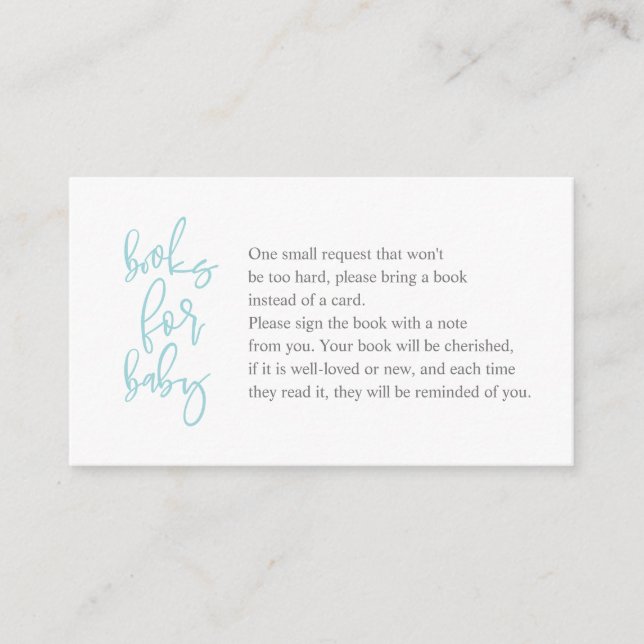 Cartão De Informações Livros para o bebê, Criative tiffany cinza Script (Frente)