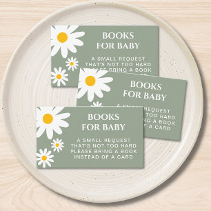 Cartão De Informações Livros Para o Bebê Daisy Verde Sage