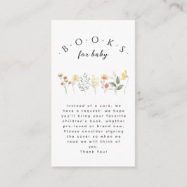 Cartão De Informações Livros Para O Bebê Elegante Beige Floral Chá de fr