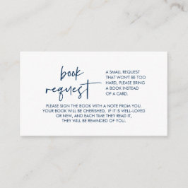 Cartão De Informações Livros para o bebê, Marinho mínimo moderno azul