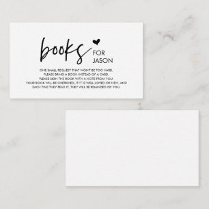 Cartão De Informações Livros para o bebê, Minimalismo Moderno fonte Pret