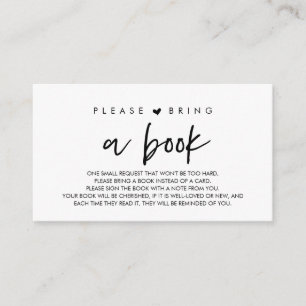 Cartão De Informações Livros para o bebê, Moderno Por favor traga um liv