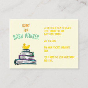 Cartão De Informações Livros para o Bebê Pato de Borracha