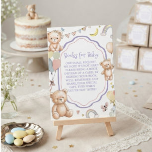 Cartão De Informações Livros para o bebê Teddy Bear chá de bebê