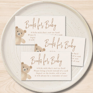 Cartão De Informações Livros Para o Bebê Urso Teddy Chuveiro de Bebê