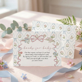 Cartão De Informações Livros para o Chá de Bebê da Pequena Flor Silvestr