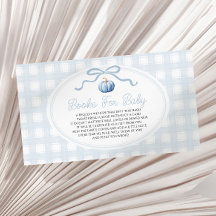 Livros Para o Chá de Bebê do Abóbora com Laço Azul