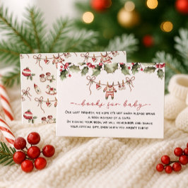 Cartão De Informações Livros para o Chá de Bebê do Papai Noel Bebê