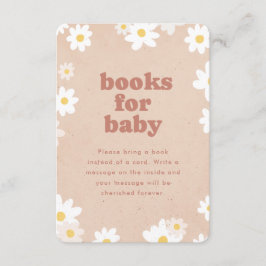 Cartão De Informações Livros para o Chá de Bebê Retro Daisies