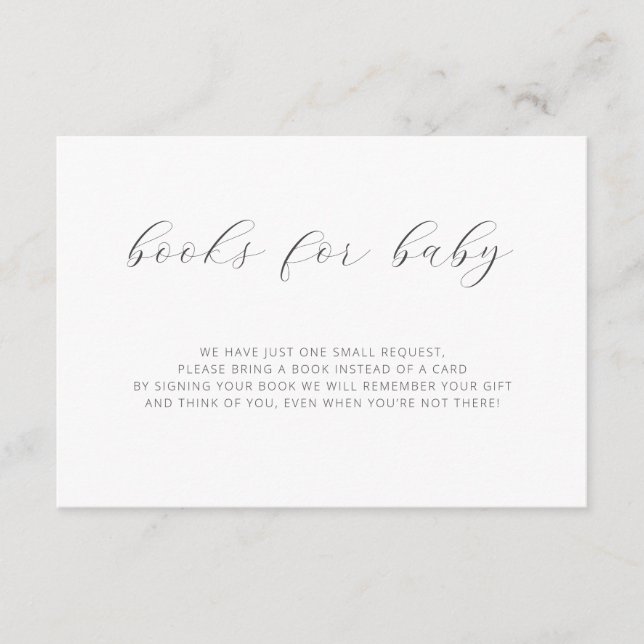 Cartão De Informações Livros para o Chá de fraldas Baby Modern Boho Encl (Frente)