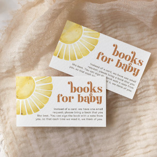 Cartão De Informações Livros para o Chá de fraldas de Bebê Sunshine Boho