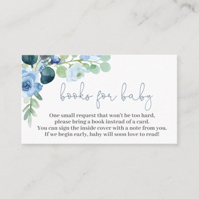 Cartão De Informações Livros para o menino (Frente)