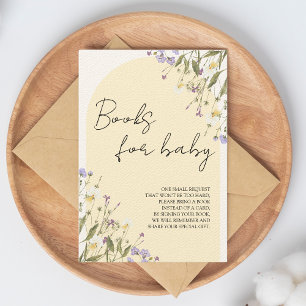Cartão De Informações Livros Pequena Flor Silvestre para o Chá de Bebê