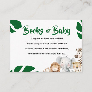 Cartão De Informações Livros Personalizados de Safari para Bebê