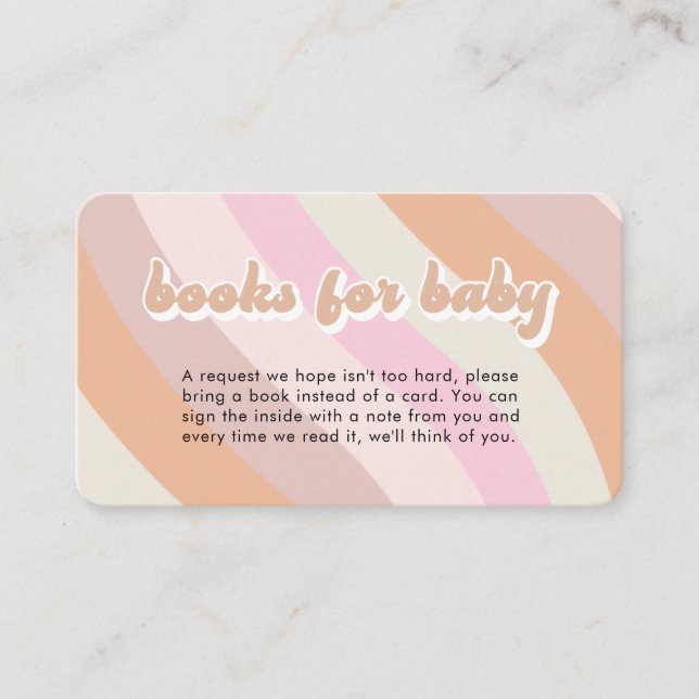 Cartão De Informações Livros Retroativos dos anos 70 para o Chá de frald (Frente)