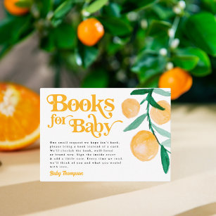 Cartão De Informações Livros Retroativos Modernos de Citrus Orange para 