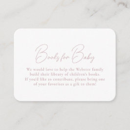 Cartão De Informações Livros simples e fofos de ginga rosa para chá de b