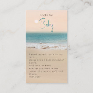 Cartão De Informações Livros sobre Tema da Praia para o Chá de fraldas