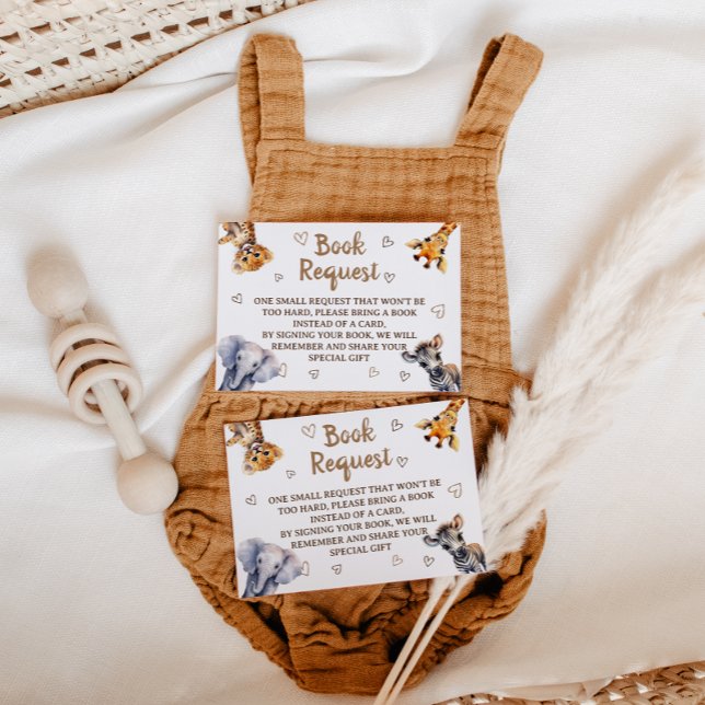 Cartão De Informações Livros Solicitam Chá de fraldas animal moderno (Criador carregado)