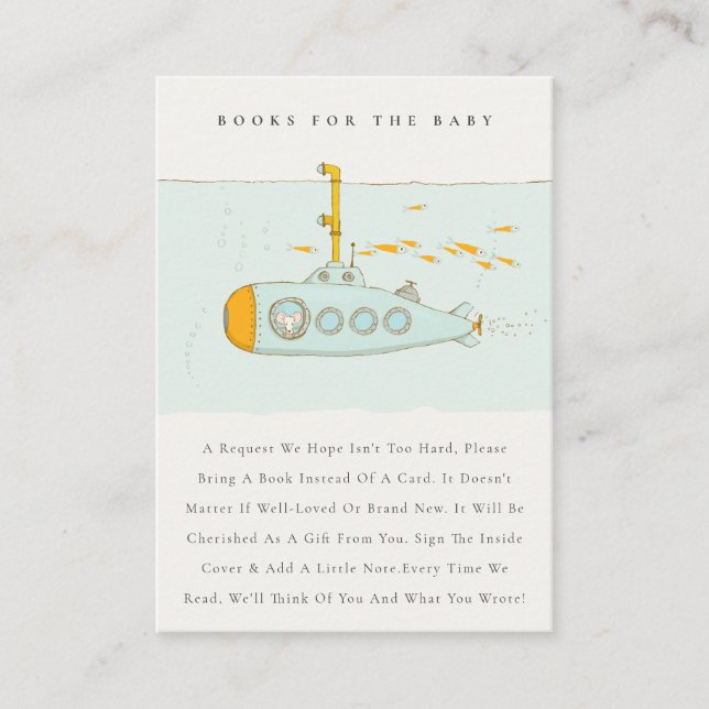 Cartão De Informações Livros Submarinos Cutres Submarinos Para Chá de fr (Frente)