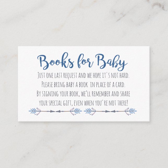 Cartão De Informações Livros Tribais Para Bebê (Frente)