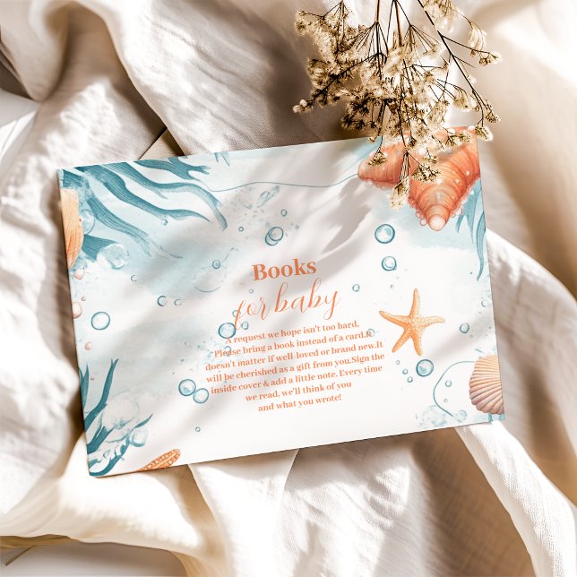 Cartão De Informações Livros tropicais de Starfish, da praia, para o beb (Criador carregado)