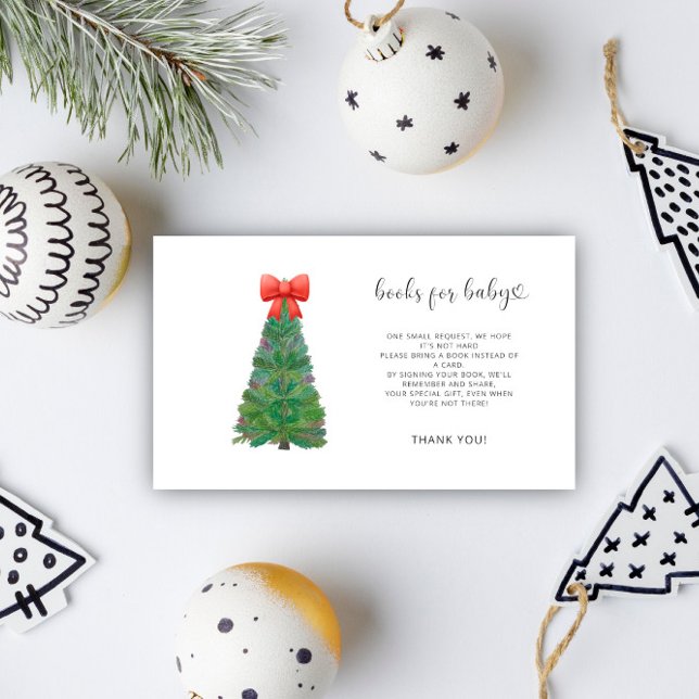 Cartão De Informações Livros verdes de neve de Natal para bebê (Criador carregado)