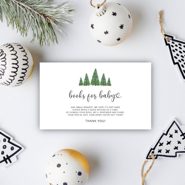 Cartão De Informações Livros verdes de neve de Natal para bebê (Criador carregado)