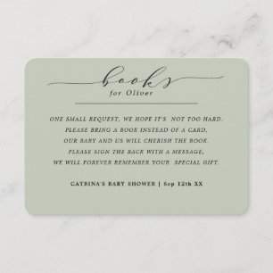 Cartão De Informações Livros Verdes Elegantes Eucalyptus para Pedido de 