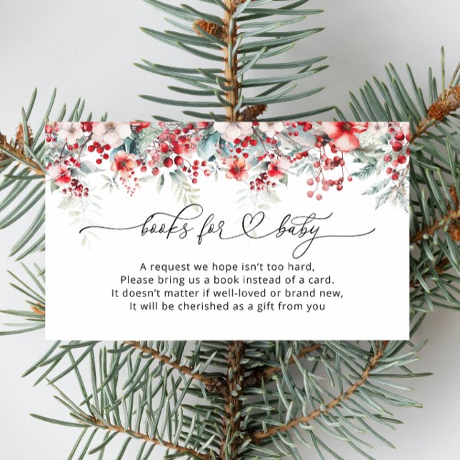 Cartão De Informações Livros vermelhos de inverno para bebê (Criador carregado)