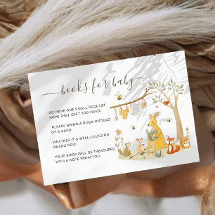 Cartão De Informações Livros Woodland Kangaroo para Chá de Bebê