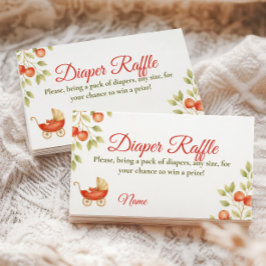 Cartão De Informações Locally Grown Clothesline Apple Baby Shower Diaper