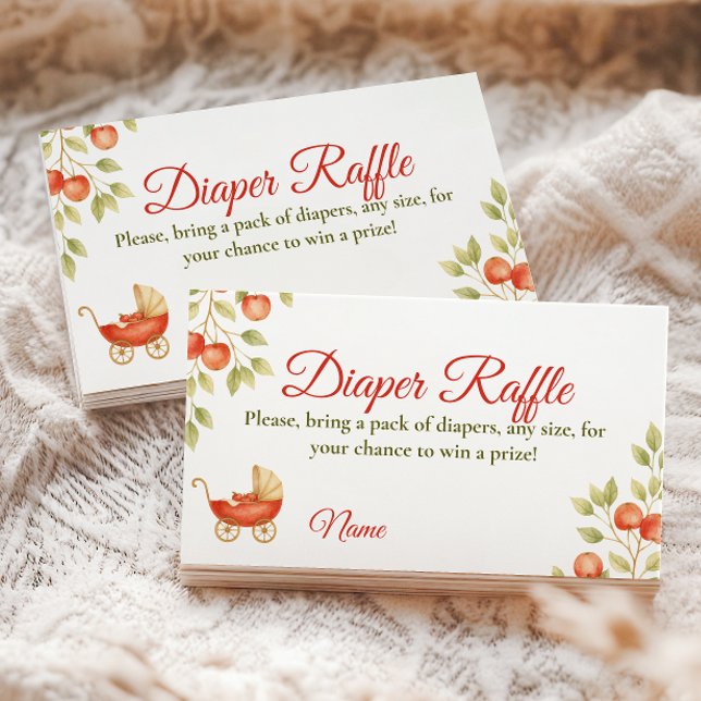 Cartão De Informações Locally Grown Clothesline Apple Baby Shower Diaper (Criador carregado)