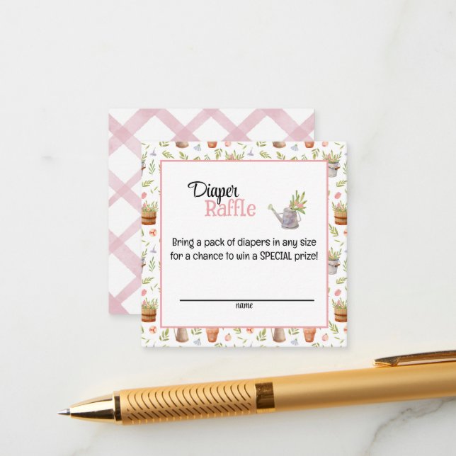 Cartão De Informações Locally Grown Diaper Raffle Card (Frente/Verso In Situ)