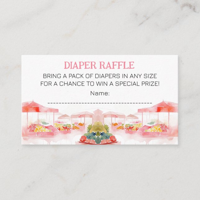 Cartão De Informações Locally Grown Farmer's Market Baby Shower (Frente)