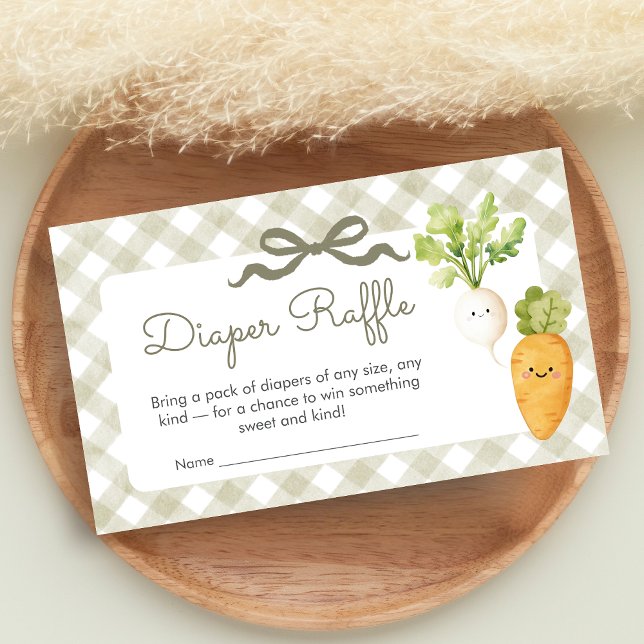Cartão De Informações Locally Grown Little Sprout Shower Diaper Raffle (Locally Grown Baby Shower Diaper Raffle)
