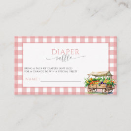 Cartão De Informações Locally Grown Pink Baby girl Shower Diaper Raffle