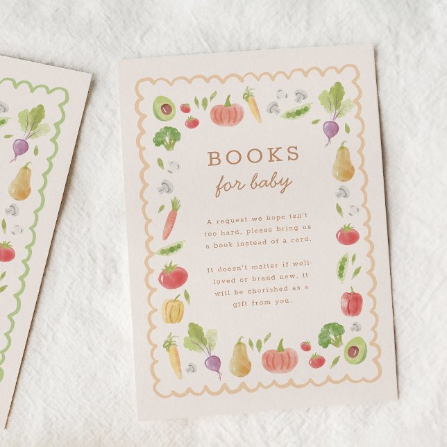 Cartão De Informações Locally Grown Veggies Books for Baby (watercolor vegetables books for baby insert card)