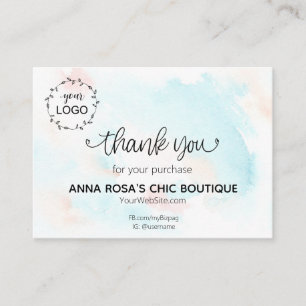 Cartão De Informações *~*Logotipo de Coração Arco-íris Pastel Abstrato A
