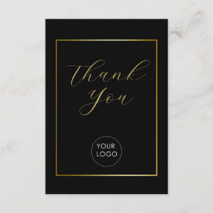 Cartão De Informações Logotipo de Negócios Elegante Rascunho Obrigado Pr