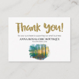 Cartão De Informações *~* LOGOTIPO QR OBRIGADO A revisar FLOREST WOODS A