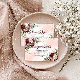 Cartão De Informações Lótus de Fralda Floral Dourado Borgonha na Moda