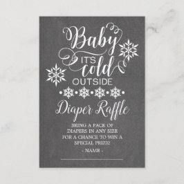 Cartão De Informações Lousa Bebê Está Frio Fora Rifas de Fraldas